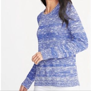 Old Navy | Bright Blue & White Marled Crewneck Sweater